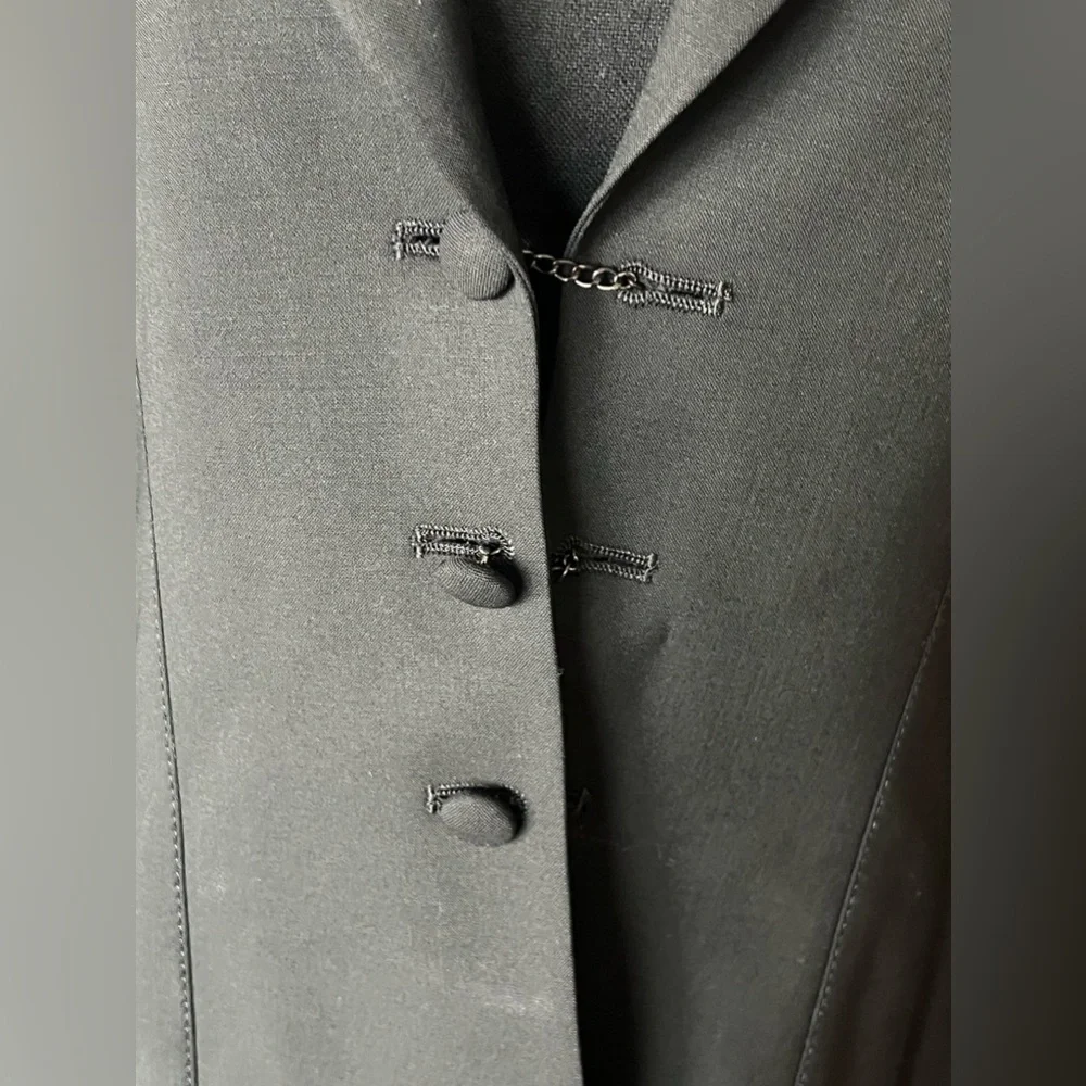 Theory Black Wool Cufflink Button 3/4 Sleeve Professional Suit Blazer Jacket - 8